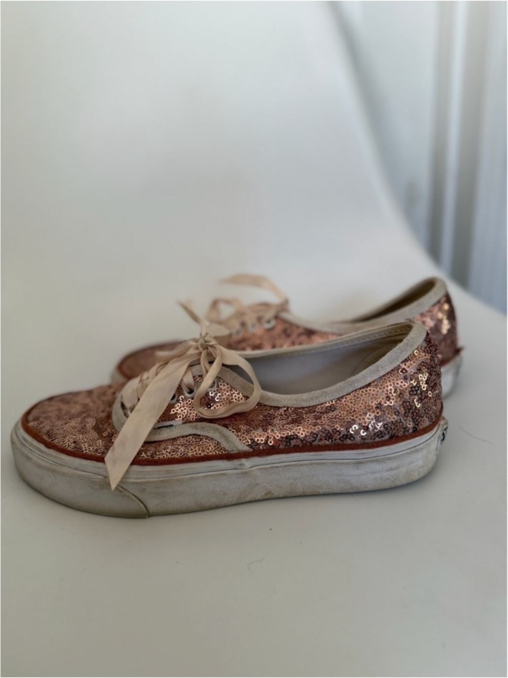 Vans Rose Gold Sequin Low-Top Sneakers